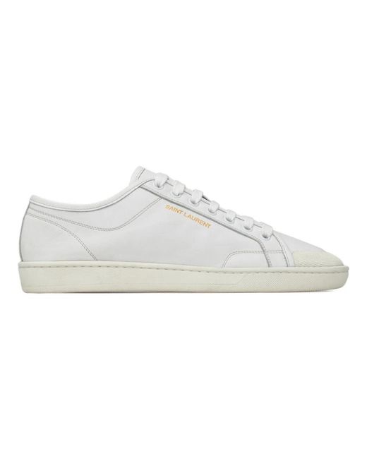 Saint Laurent Schoenen ,Wit ,Leer Gym Sneakers Van Glad Leer in het White voor heren