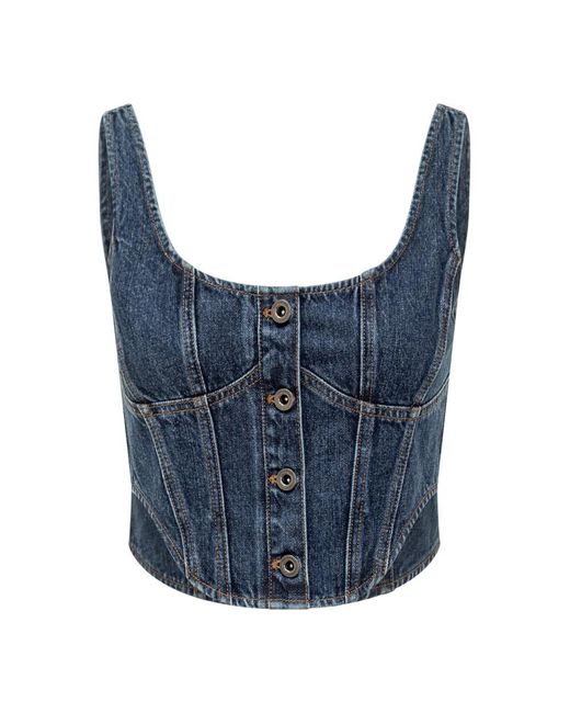 Self-Portrait Blue Sleeveless Tops