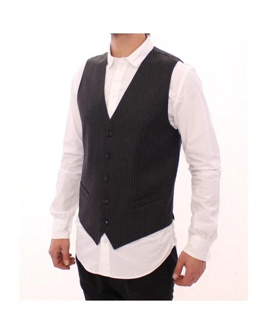 Dolce & Gabbana Black Waistcoats for men