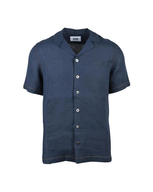 Alpha Studio Kurzarmhemd in Blue für Herren