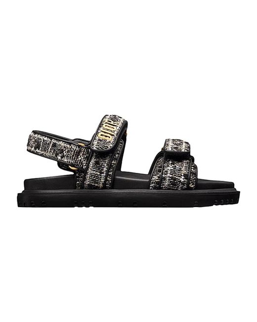 Dior Black Flat Sandalen