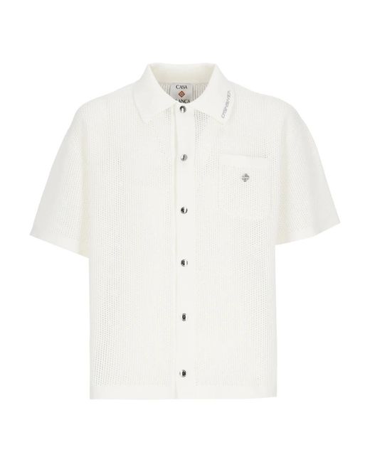 Casablanca White Short Sleeve Shirts for men