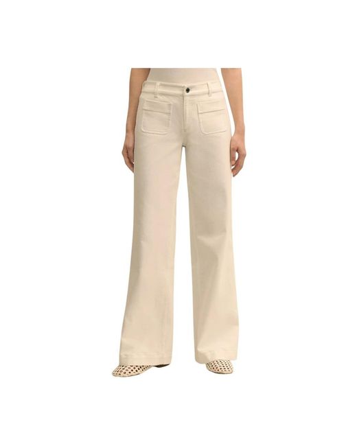 Brooks Brothers Patch-Pocket Flare Jeans in het Natural