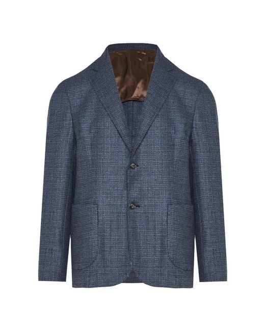 Barba Napoli Wolljacke Mit 2 Knöpfen in Blue für Herren