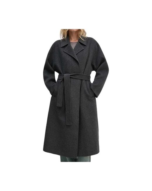 Calvin Klein Black Belted Coats