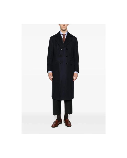 Double-Breasted Coats Kiton de hombre de color Black