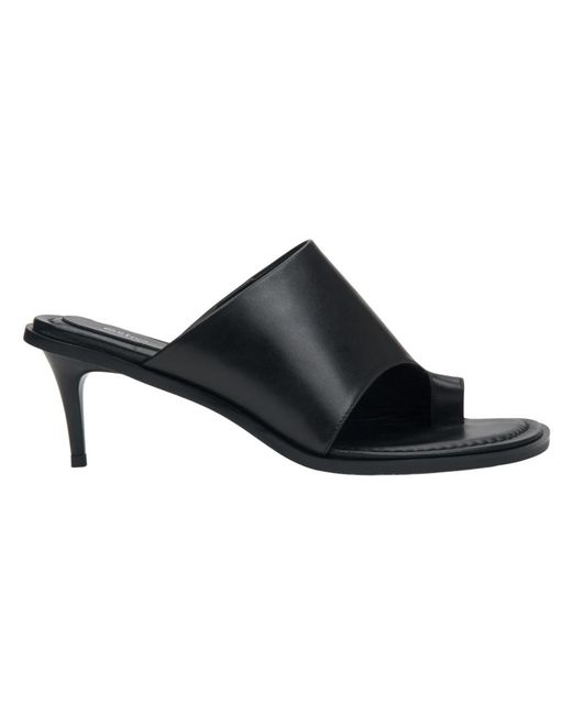 ESTRO Black Heeled Mules