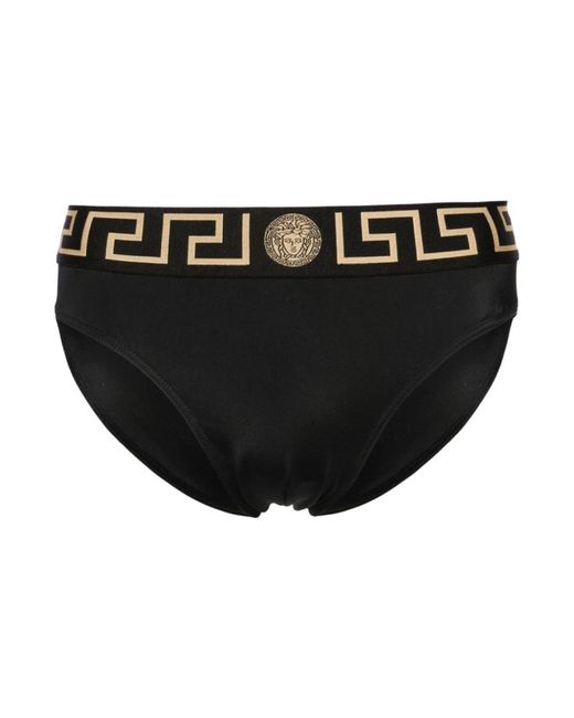 Versace Black Brief Swimwear With-Tone Medusa Head Motif for men