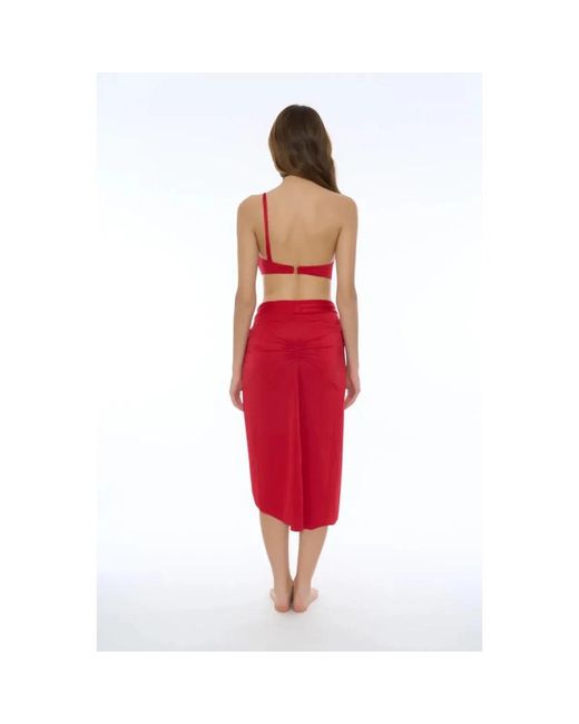 Miss Bikini Midi Rok in het Red