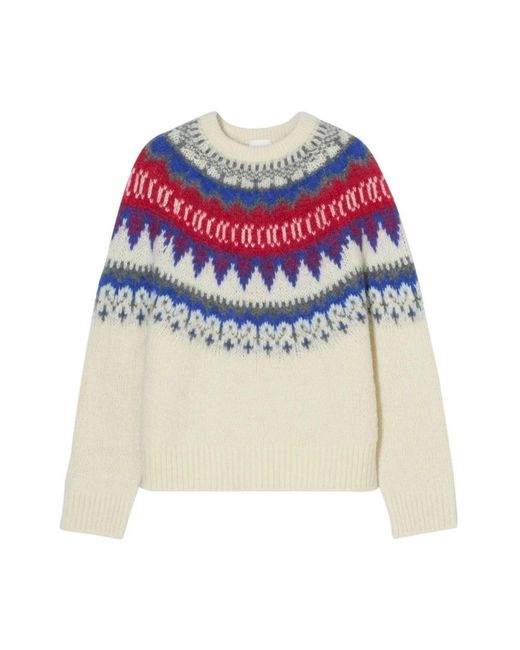 Closed Blue Pullover Ivory