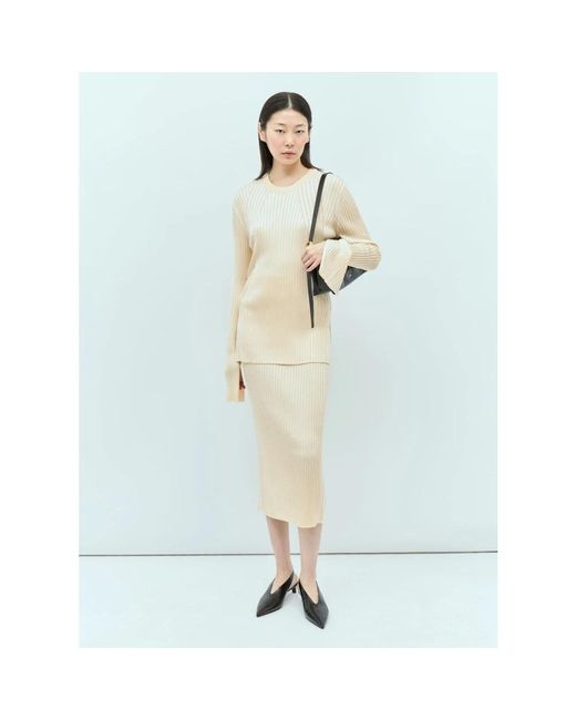 Jil Sander Natural Midi Skirts