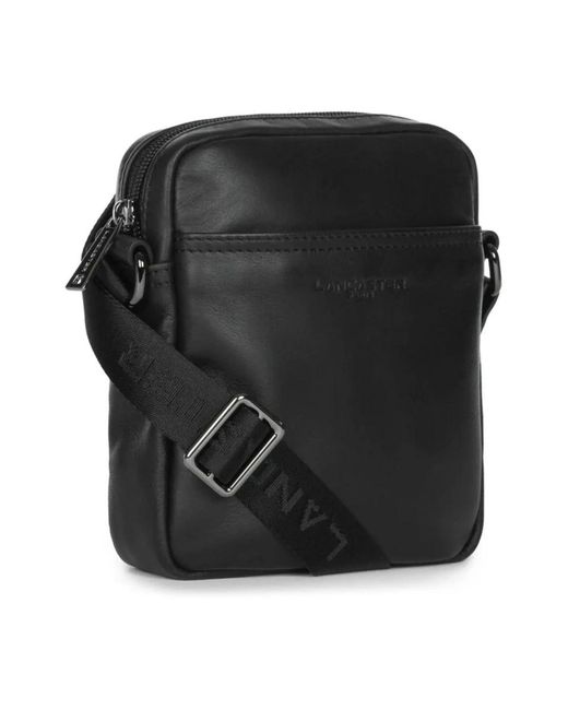 Lancaster Black Cross Body Messenger for men