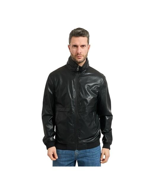 Guess Black Bomber Jackets for men