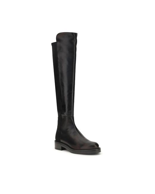 Stuart Weitzman Black Celia High Boots Elegant Design