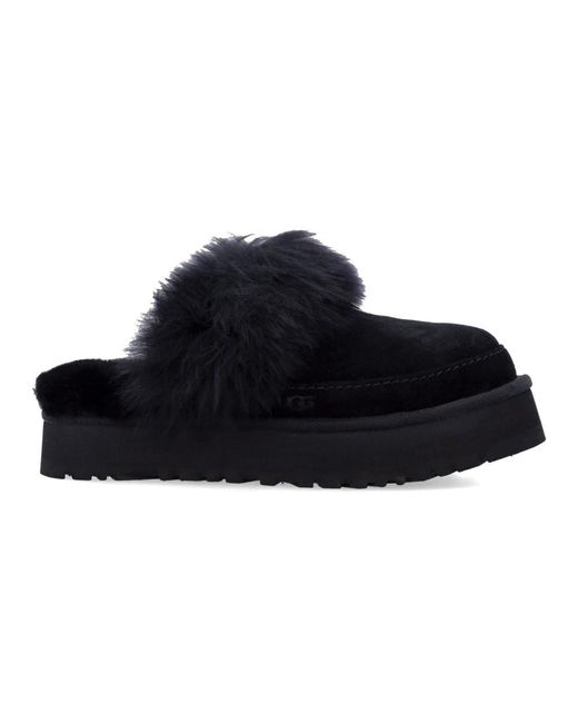 Ugg Schoenen ,Zwart ,Polyester Disquette Chalet Slippers in het Black