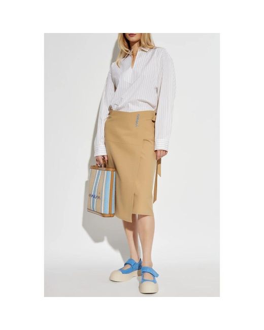 Marni White Oversize-top mit gestreiftem muster