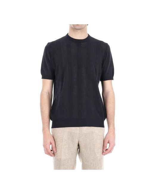 Drumohr Blue Round-Neck Knitwear for men