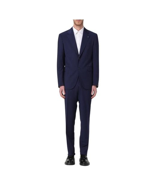 Tagliatore Blue Single Breasted Suits for men
