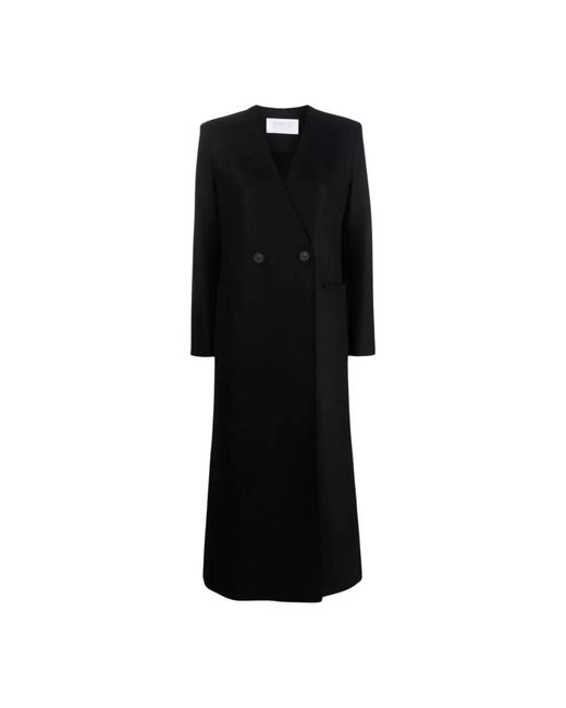 Harris Wharf London Black Double-Breasted Coats