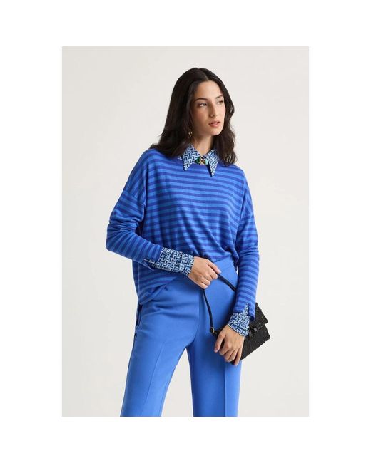 Maliparmi Blue Round-Neck Knitwear
