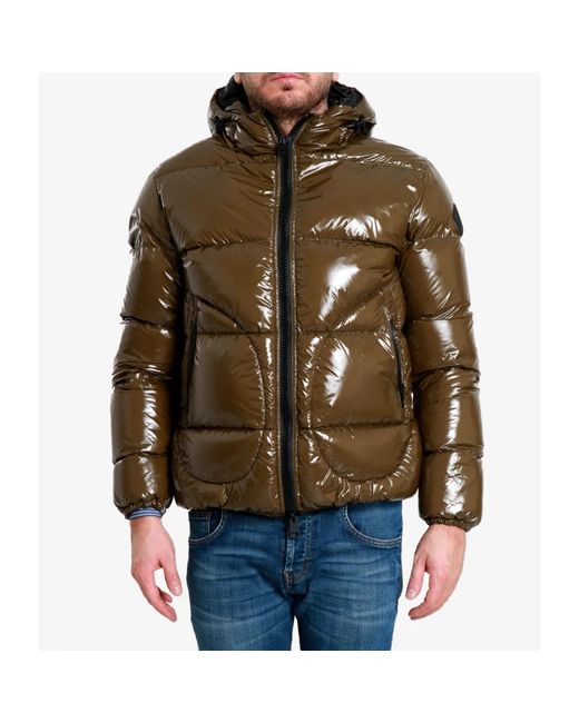 Herno Jassen ,Groen ,Nylon Gloss Nylon Down Jacket in het Green voor heren