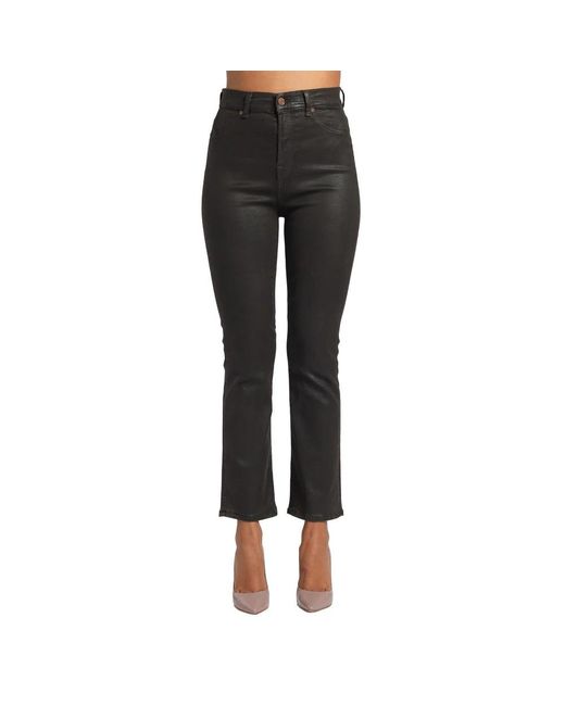 7 For All Mankind Black Straight Trousers
