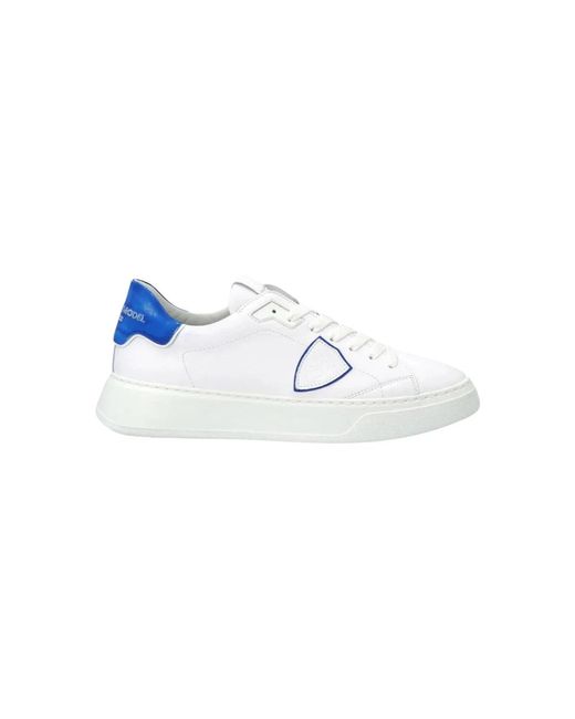 Sneaker in pelle bianca con suola oversize di Philippe Model in Blue da Uomo