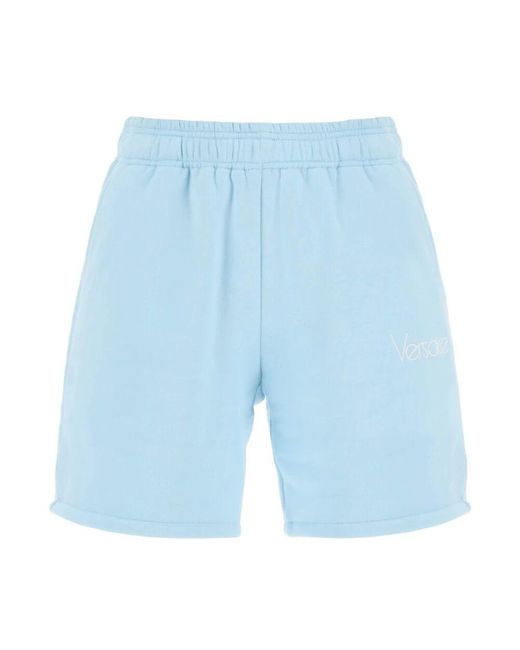 Versace Blue Sweatshorts mit 1978 re-edition logo