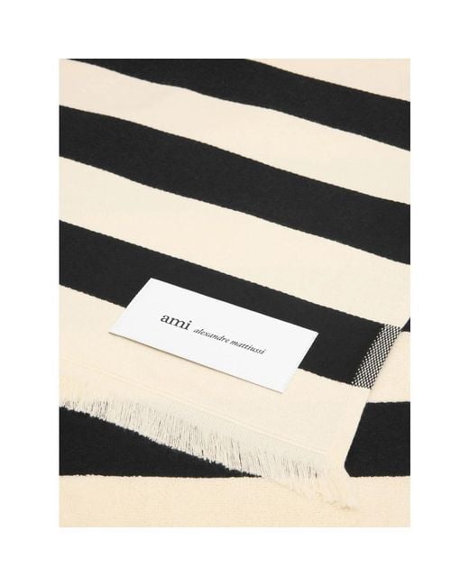 AMI Black Winter Scarves for men