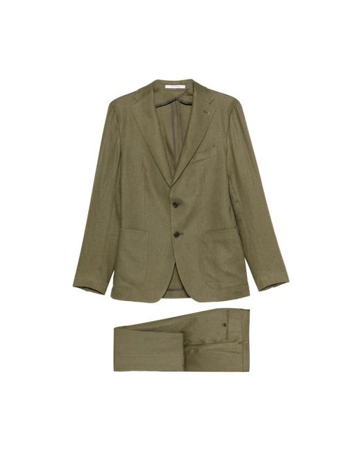 Tagliatore Green Single Breasted Suits for men