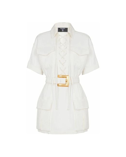 Short Dresses Balmain de color White