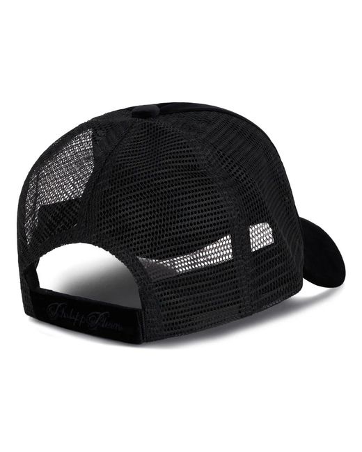 Philipp Plein Black Baseball Cap Crystal