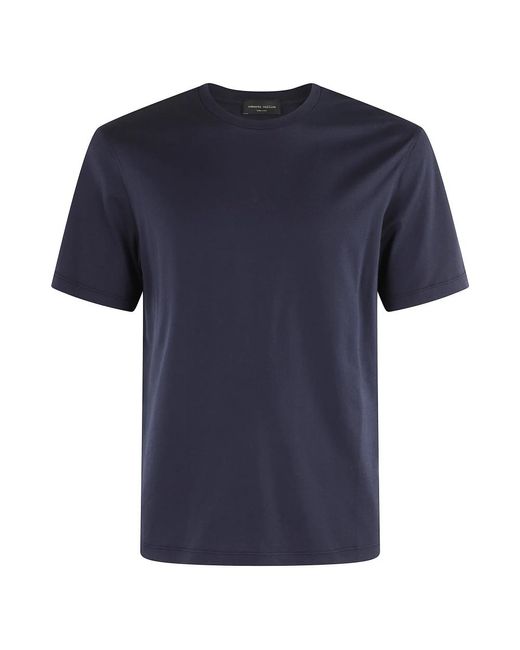 Roberto Collina Navyblaues T-Shirt Mit Rundhalsausschnitt in Blue für Herren