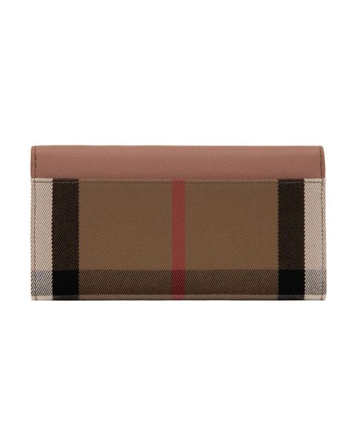 Burberry Accessoires ,Veelkleurig ,Leer Check Continental Wallet in het Brown