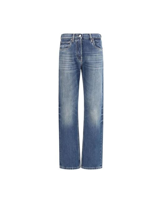 Prada Blue Gerades Jeans Mit Distinctive Details