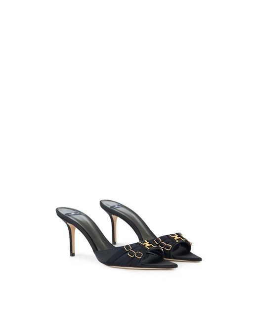 Elisabetta Franchi Black Heeled Mules