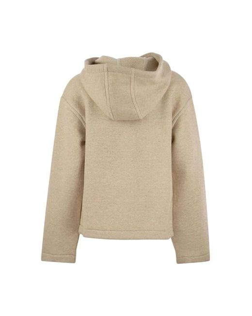 Max Mara Hoodies & Sweatvesten ,Katoen Oversized Katoenen Hoodie Met Logo in het Natural