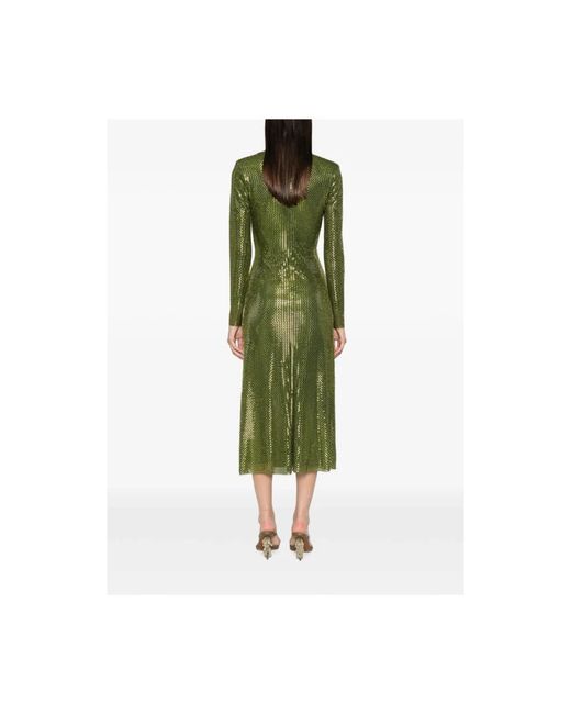 Self-Portrait Green Midi Dresses