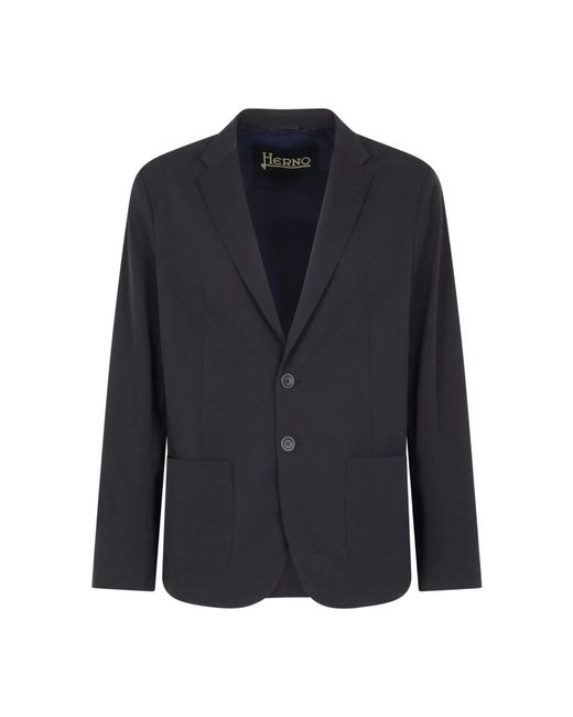 Herno Jassen ,Blauw ,Midnight Button Jas Met Zakken in het Blue voor heren