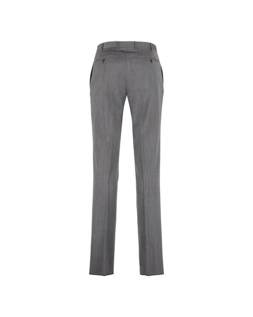 Canali Gray Suit Trousers for men