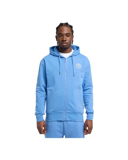 carlo colucci Hoodies & Sweatvesten ,Blauw ,Comfort Sweatjack in het Blue voor heren
