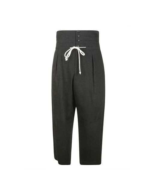 Yohji Yamamoto Black Cropped Trousers