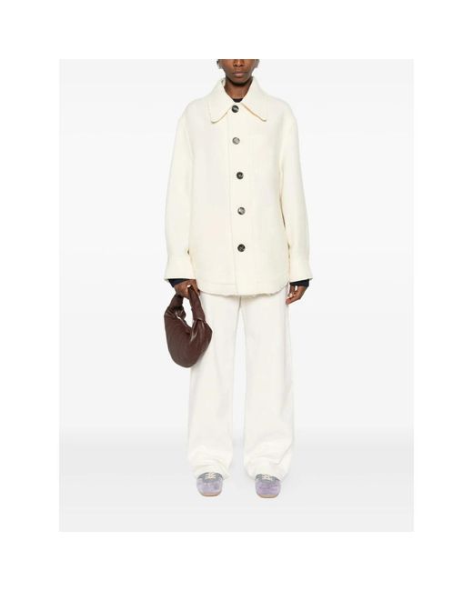 AMI Natural Jacke Mit Knöpfen Aus Gekochter Wollgabardine