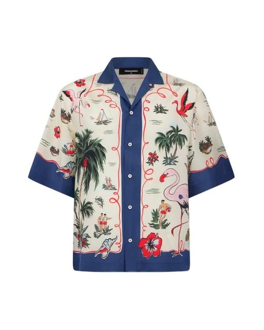 DSquared² Blue Short Sleeve Shirts for men