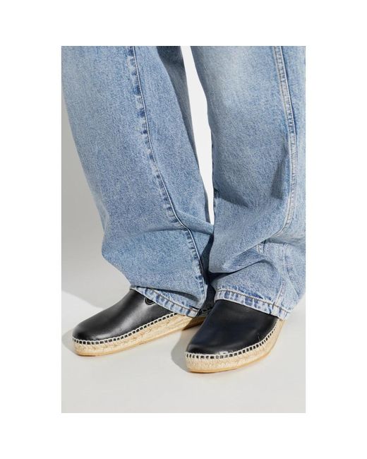Balmain Espadrilles Aus Glattleder in Blue für Herren