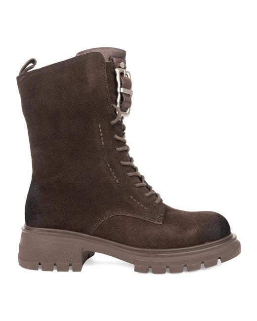 Linda Baumann Brown Lace-Up Boots
