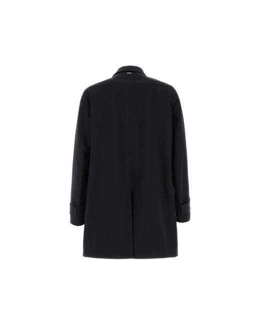 Single-Breasted Coats Herno de hombre de color Black