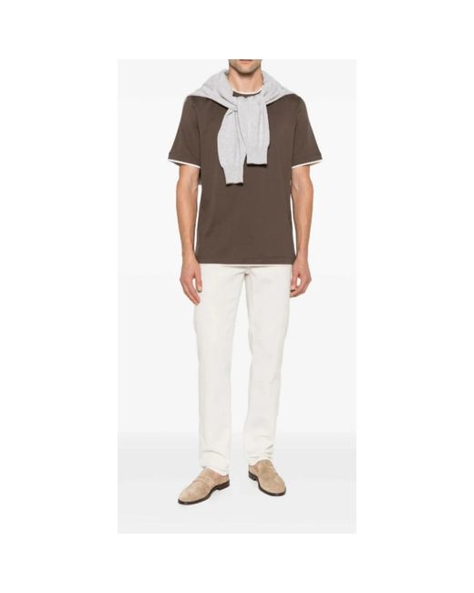 Brunello Cucinelli Brown T-Shirts for men