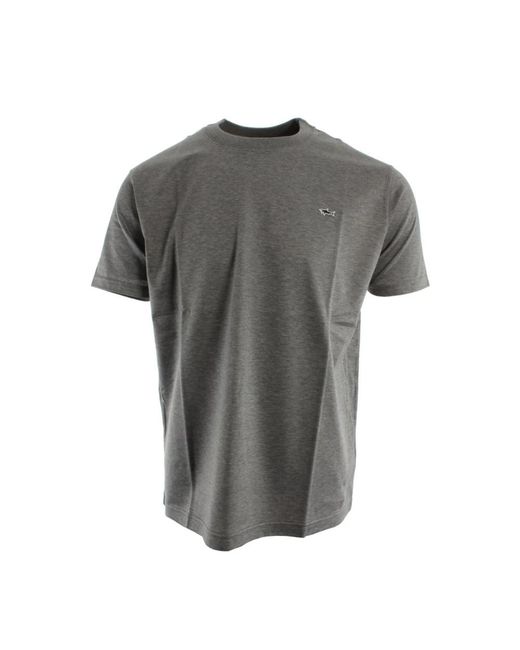 Paul & Shark Tops ,Grijs ,Katoen Cotton Jersey T-Shirt in het Gray voor heren