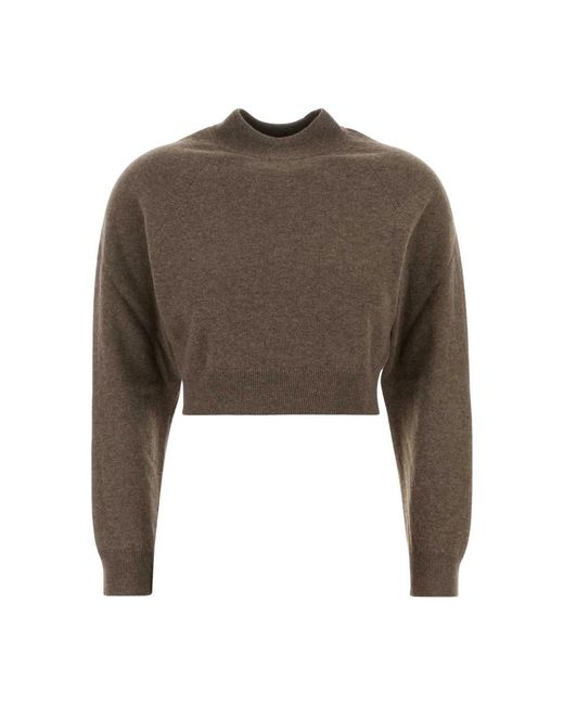 Jil Sander Wool Blend Cropped Sweater in het Brown